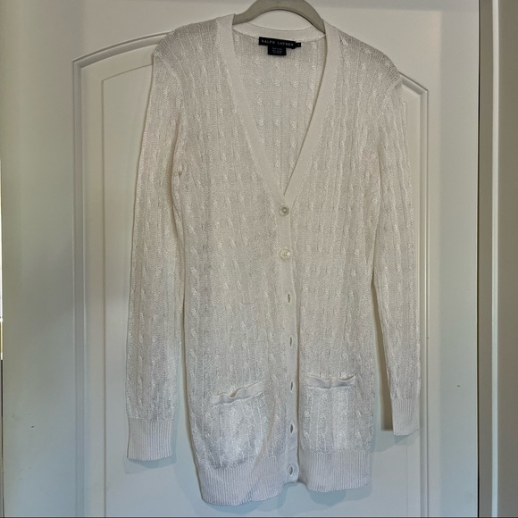 Ralph Lauren White Cardigan - Picture 2 of 5